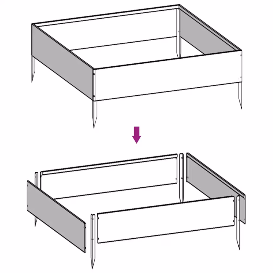 Corteni terasest roostevärvi taimekast, 100 x 100 x 33,5 cm – 6