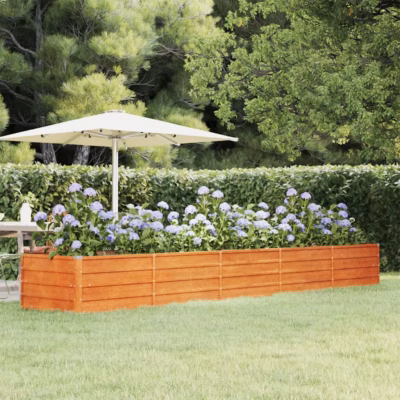 Corteni terasest aia taimekast, roostevärvi, 400 x 80 x 45 cm