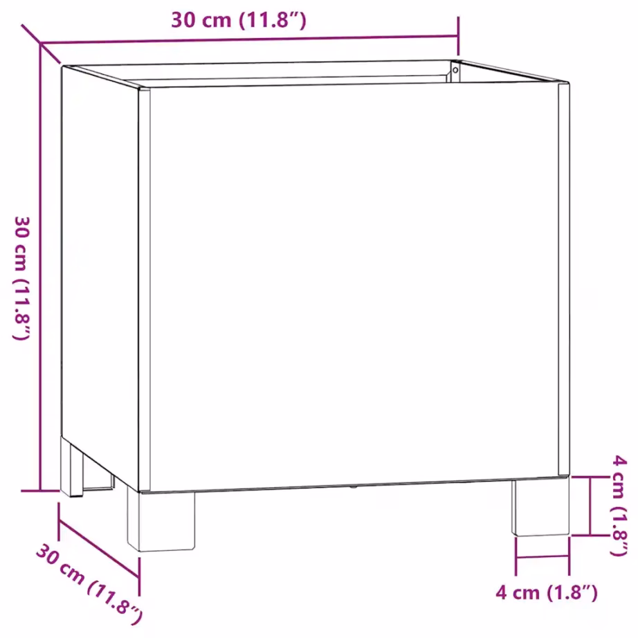 Corteni terasest jalgadel taimekast, roostevärvi, 30 x 30 x 30 cm – 11
