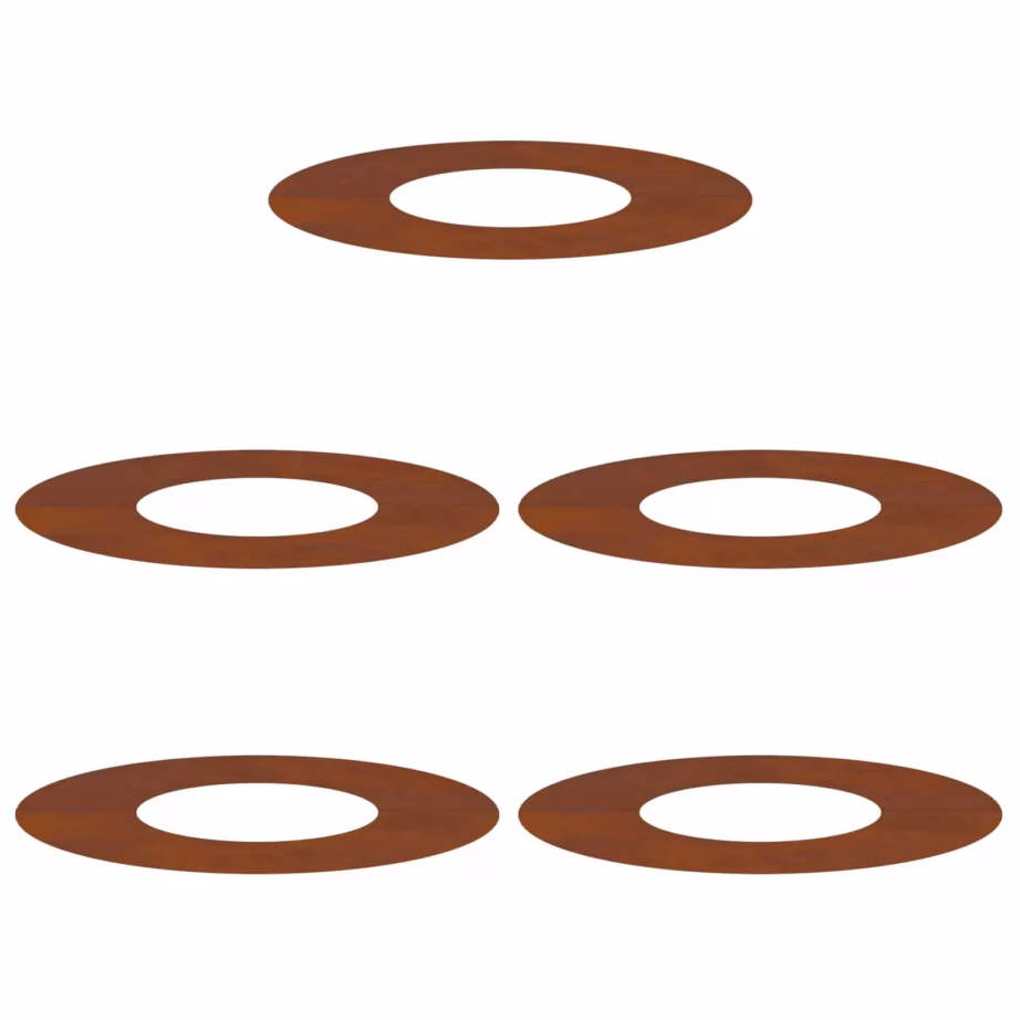 Dekoratiivsed lamedad puualusrõngad, 5 tk, pruun teras, Ø30/60 cm – 2