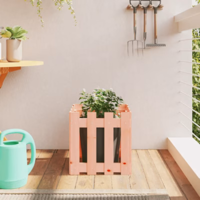 Aiadisainiga puidust taimekast, ebatsuugapuidust, 40 x 40 x 40 cm