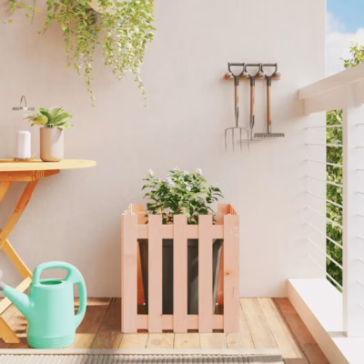 Ebatsuugapuidust taimekast lippaia disainiga, pruun, 50 x 50 x 50 cm