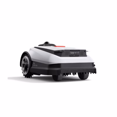 valge Ecovacs robotmuruniiduk külgvaates