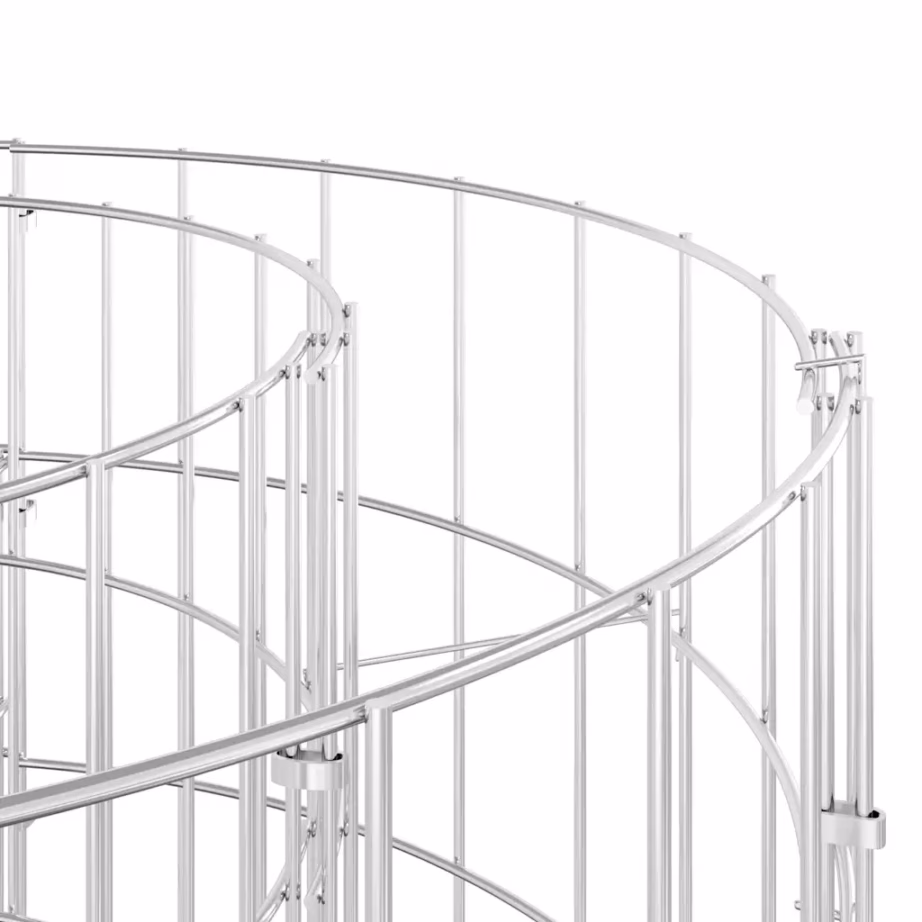 Gabioon-taimelava aiapiirdeks, hõbedane tsingitud raud, 190 x 50 x 100 cm – 6