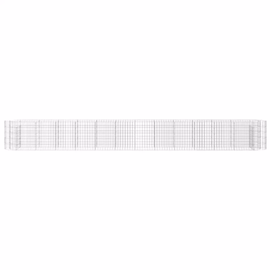 Gabioon-taimelava tsingitud rauast, hõbedane, 470 x 50 x 50 cm – 4