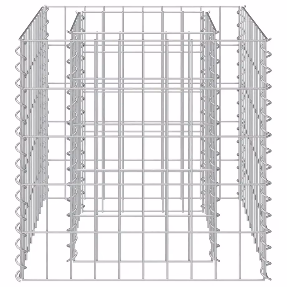 Gabioon-taimelava tsingitud terasest, hõbedane, 50 x 50 x 50 cm – 5