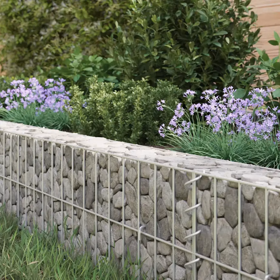 Gabioon-taimelava lillepeenra piiramiseks, tsingitud teras, hõbedane, 100 x 100 x 20 cm – 3