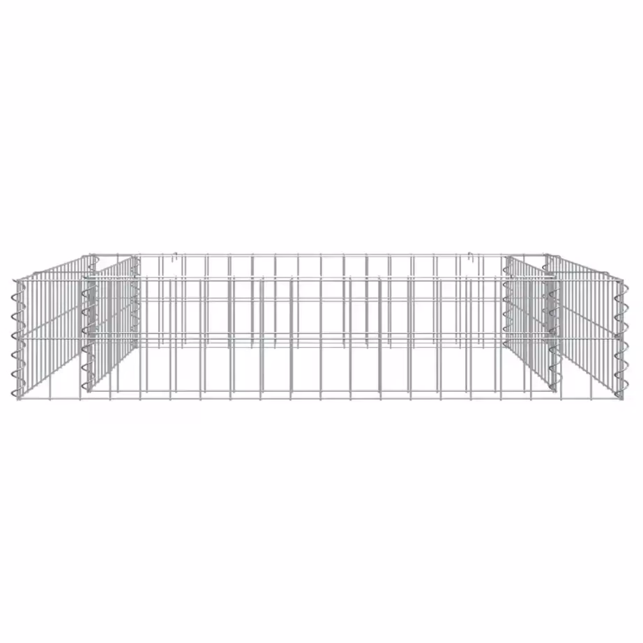 Gabioon-taimelava lillepeenra piiramiseks, tsingitud teras, hõbedane, 100 x 100 x 20 cm – 6