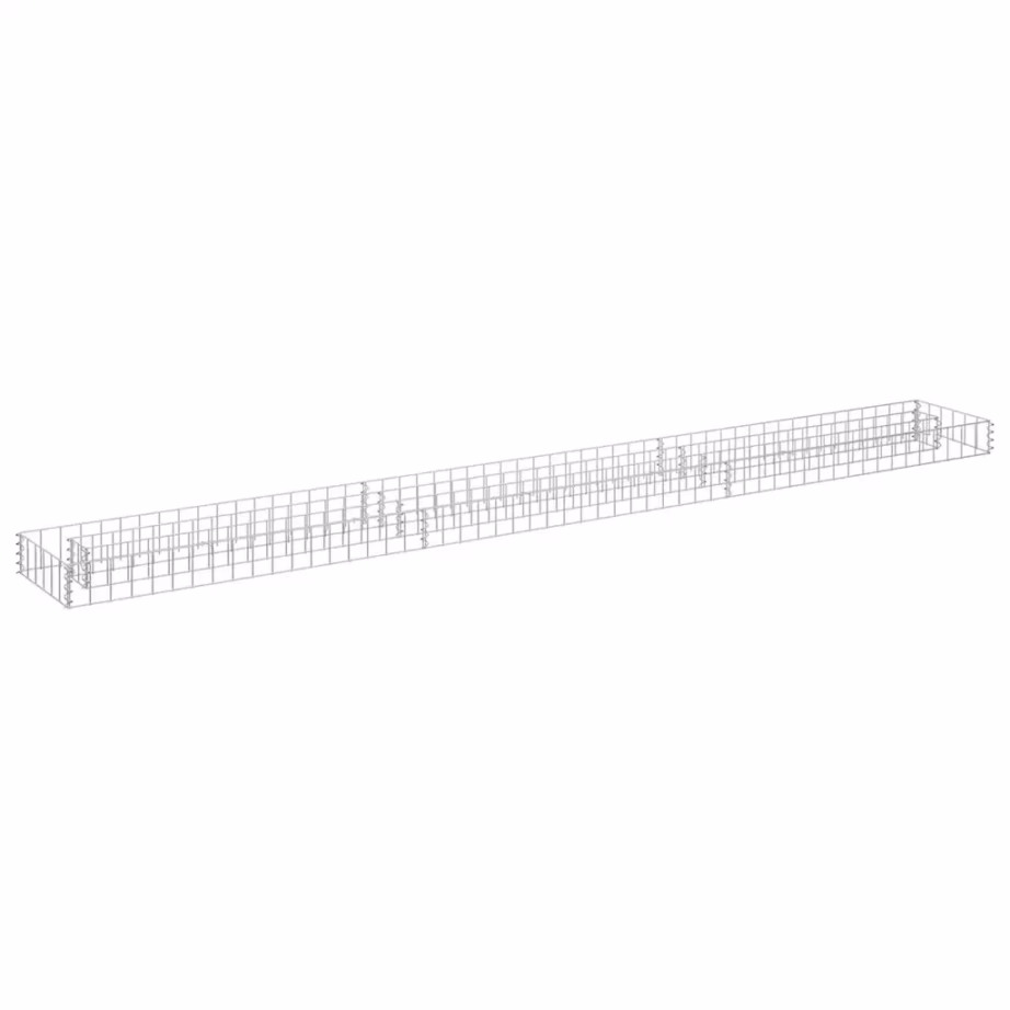 Gabioon-taimelava tsingitud terasest, hõbedane, 270 x 30 x 10 cm – 2