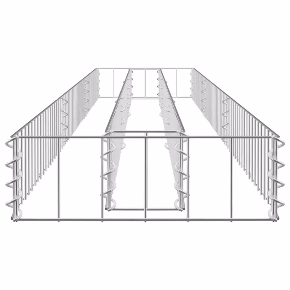 Gabioon-taimelava tsingitud terasest, hõbedane, 270 x 30 x 10 cm – 5