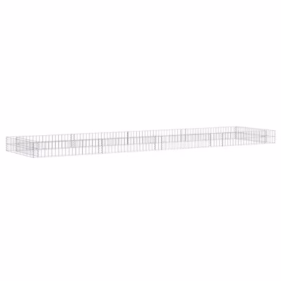 Gabioon-taimelava tsingitud terasest, hõbedane, 400 x 100 x 20 cm