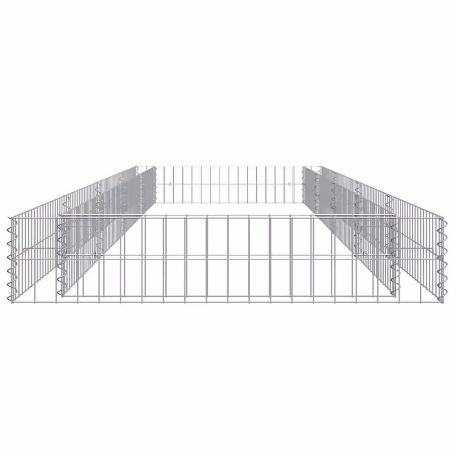Gabioon-taimelava tsingitud terasest, hõbedane, 400 x 100 x 20 cm – 6