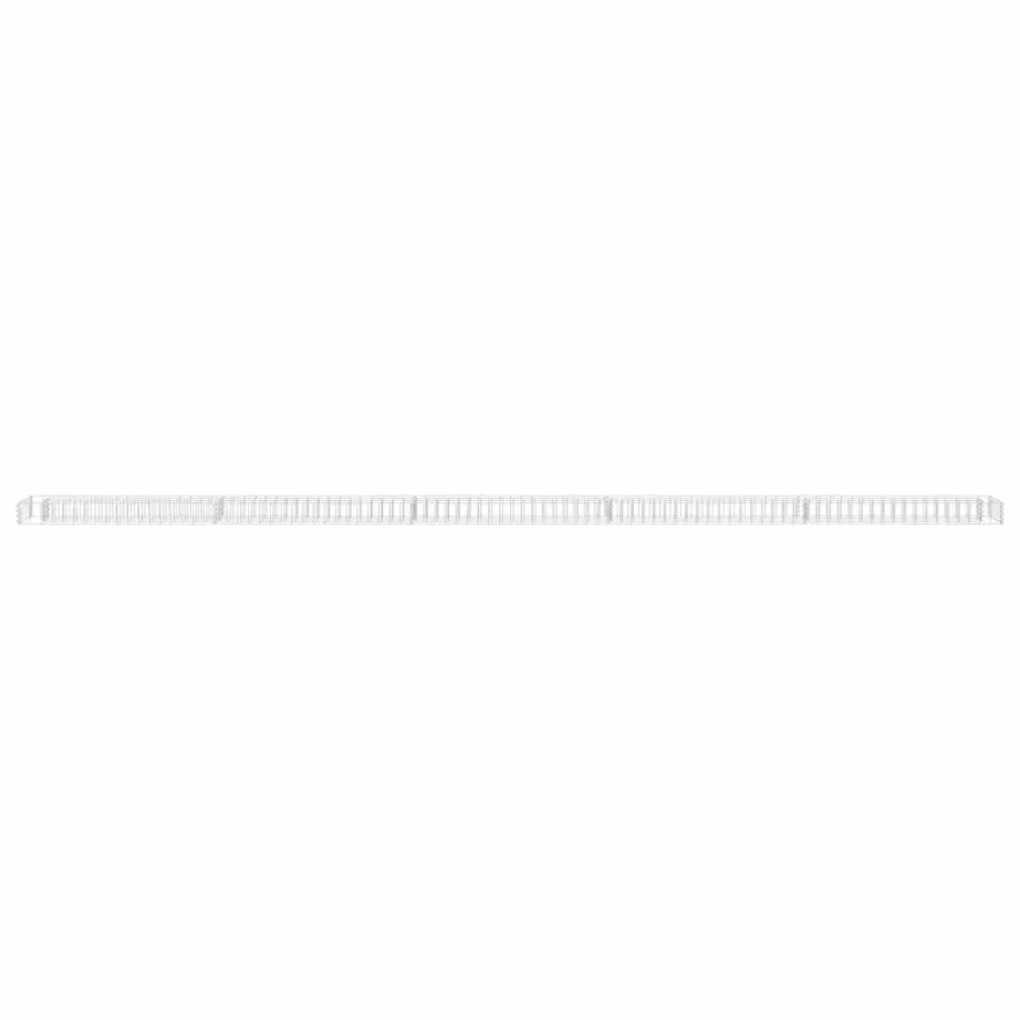 Gabioon-taimelava tsingitud terasest, hõbedane, 450 x 30 x 10 cm – 3