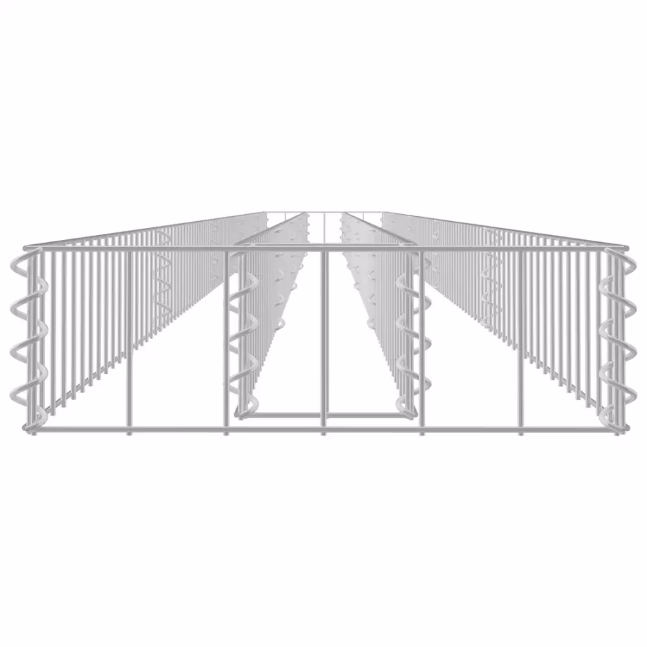 Gabioon-taimelava tsingitud terasest, hõbedane, 450 x 30 x 10 cm – 4