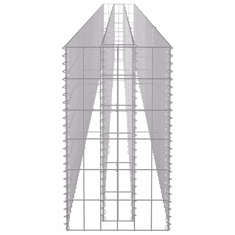 Gabioon-taimelava aeda, tsingitud teras, hõbedane, 450 x 30 x 60 cm – 5
