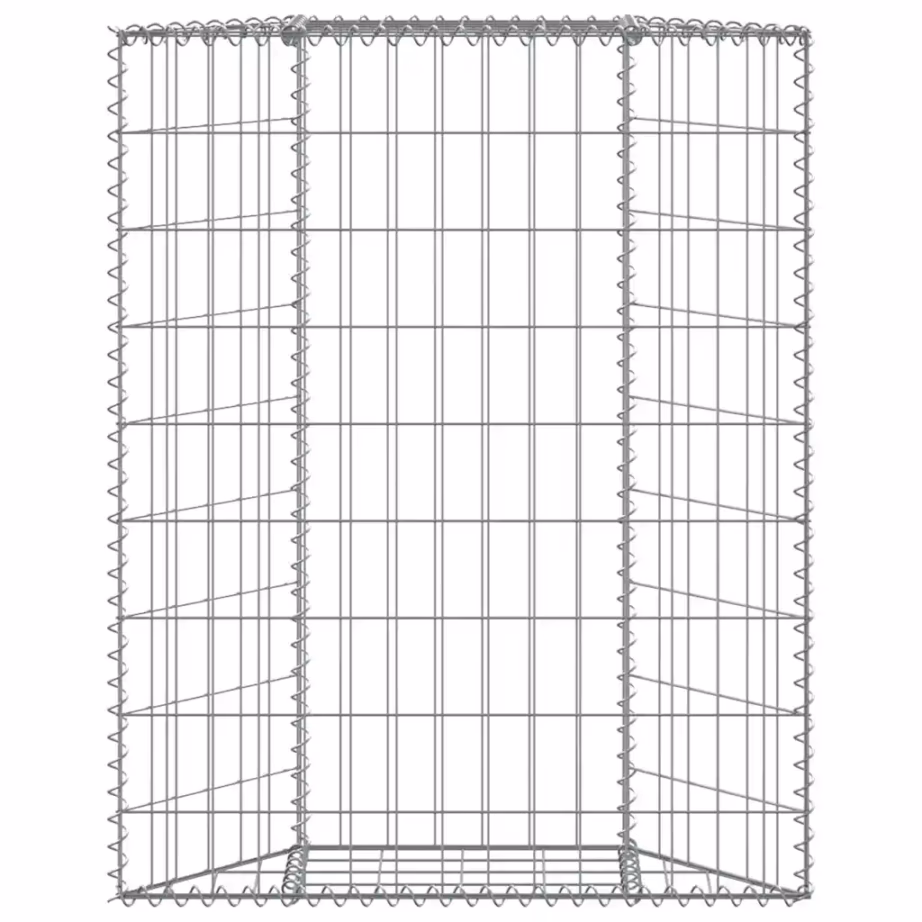 Gabioon-taimelava tsingitud terasest, hõbedane, 80 x 20 x 100 cm – 6