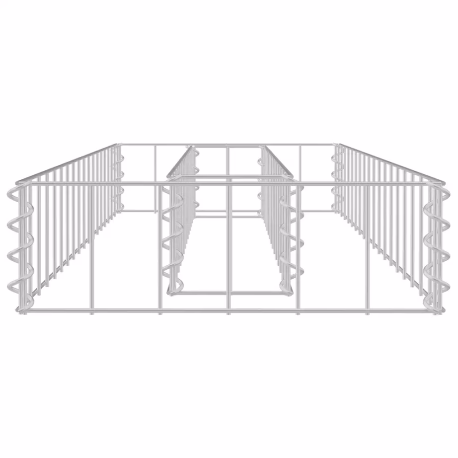 Gabioon-taimelava lillepeenrale, tsingitud teras, hõbedane, 90 x 30 x 10 cm – 4