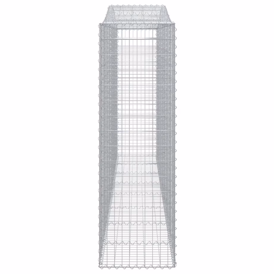 Kaarekujulised gabioonkorvid aiaseinaks, 3 tk, tsingitud raud, hõbedane, 400 x 50 x 160/180 cm – 5