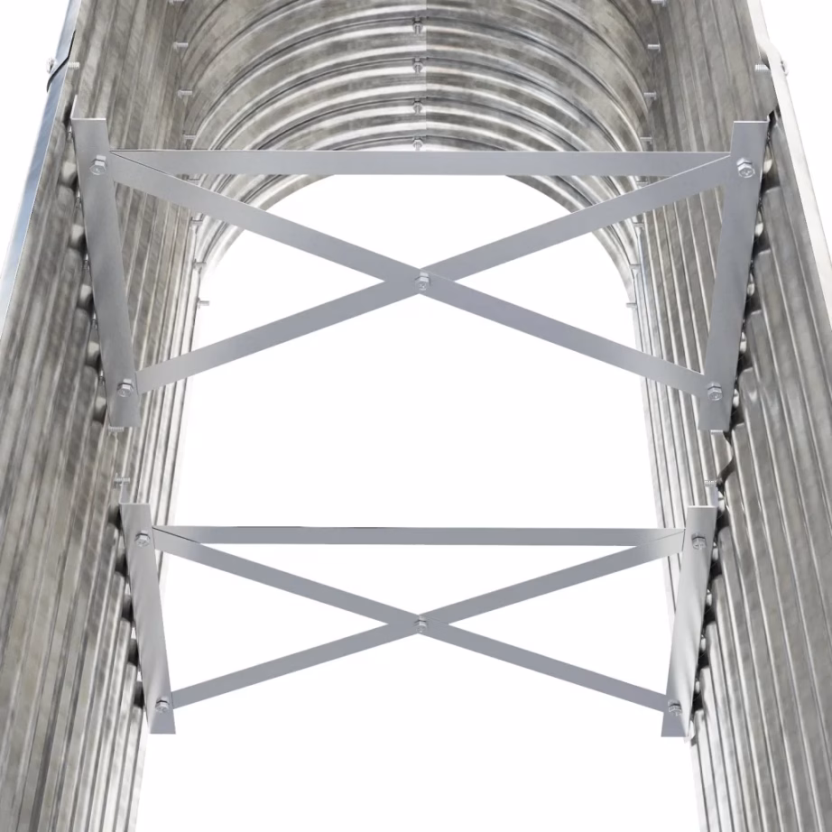 Ovaalne galvaniseeritud terasest aia taimelava, hõbedane, 114 x 40 x 68 cm – 5