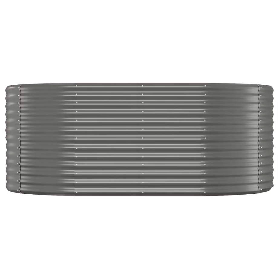 Ovaalne aia taimelava, hall galvaniseeritud teras, 175 x 100 x 68 cm - 3