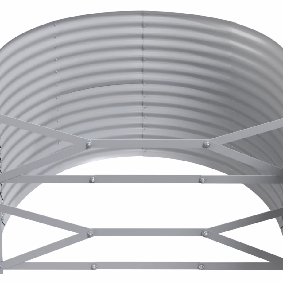 Ovaalne aia taimelava, hall galvaniseeritud teras, 175 x 100 x 68 cm - 5