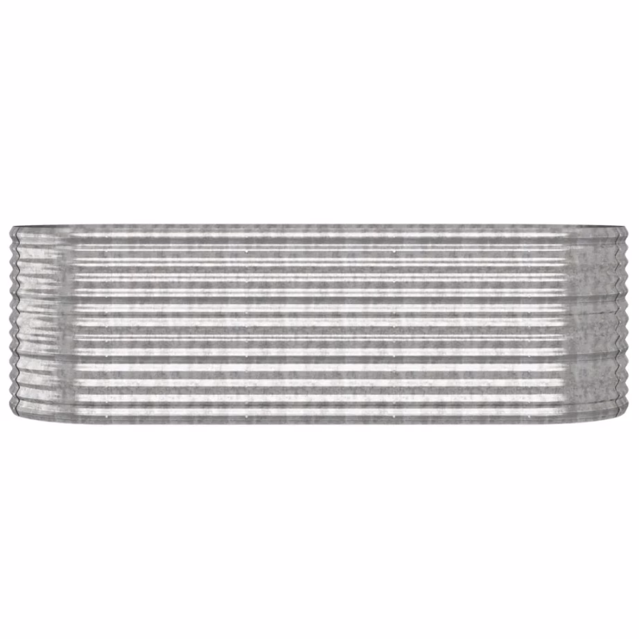 Ovaalne galvaniseeritud terasest aia taimelava, hõbedane, 224 x 80 x 68 cm – 3