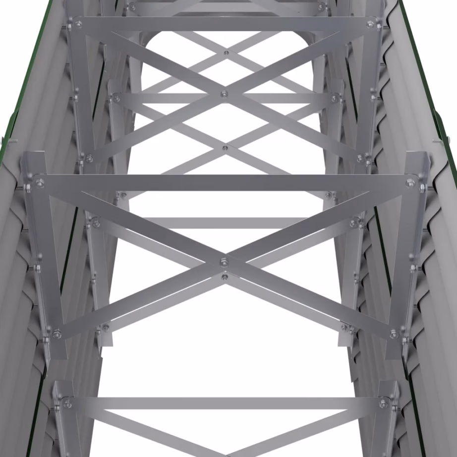 Galvaniseeritud terasest aia taimelava, roheline, 224 x 40 x 68 cm – 5