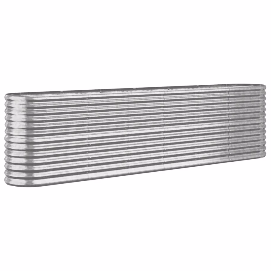 Galvaniseeritud terasest ovaalne aia taimelava, hõbedane, 260 x 40 x 68 cm – 2