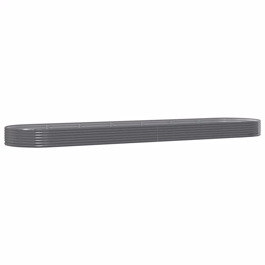 Ovaalne aia taimelava galvaniseeritud terasest, hall, 600 x 140 x 36 cm - 2