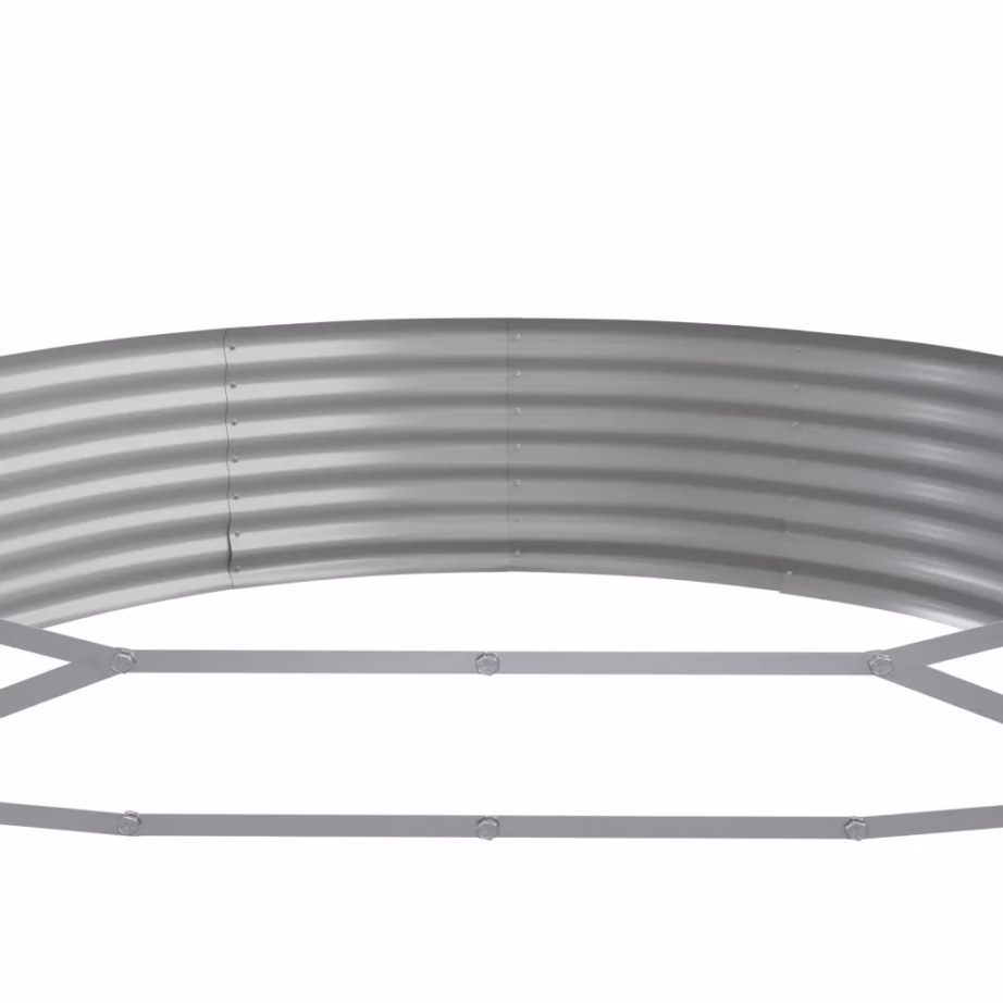 Ovaalne aia taimelava galvaniseeritud terasest, hall, 600 x 140 x 36 cm - 5