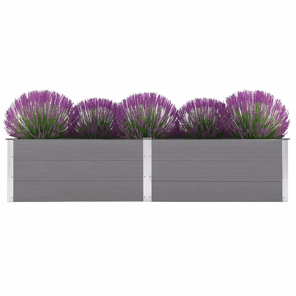 Aia taimelava puidu-plasti segust, hall, 250 x 50 x 54 cm