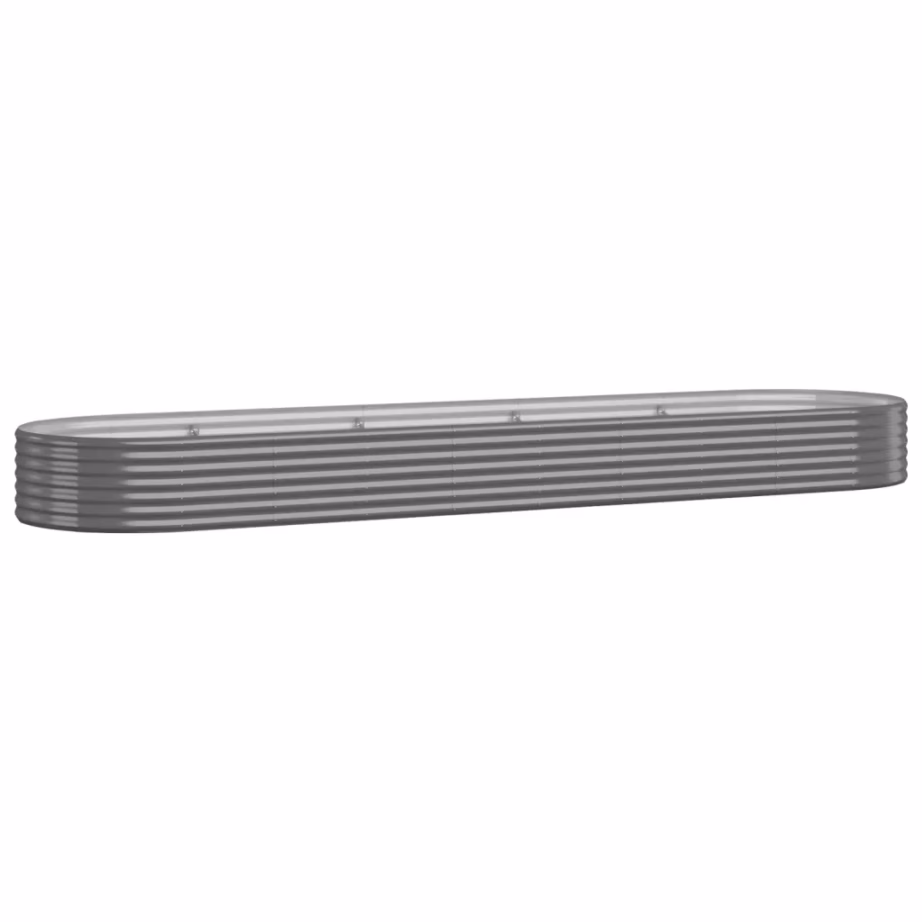 Aia taimelava, ovaalne, galvaniseeritud teras, hall, 396 x 100 x 36 cm – 2