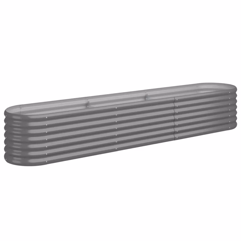 Hall galvaniseeritud terasest aia taimelava, ovaalne, 224 x 40 x 36 cm – 2