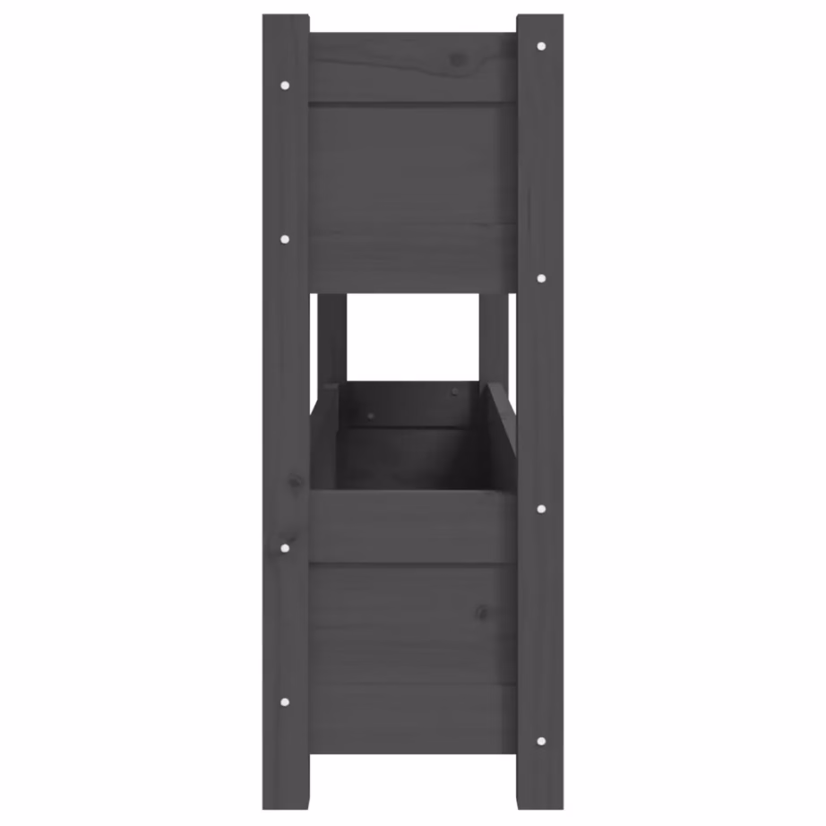 Kahetasandiline hall taimekast, männipuit, 112 x 25 x 66 cm – 6