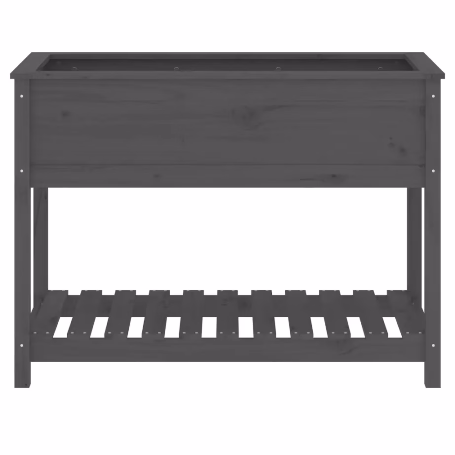 Kõrgendatud riiuliga taimekast, hall männipuidust, 111,5 x 54 x 81 cm – 5