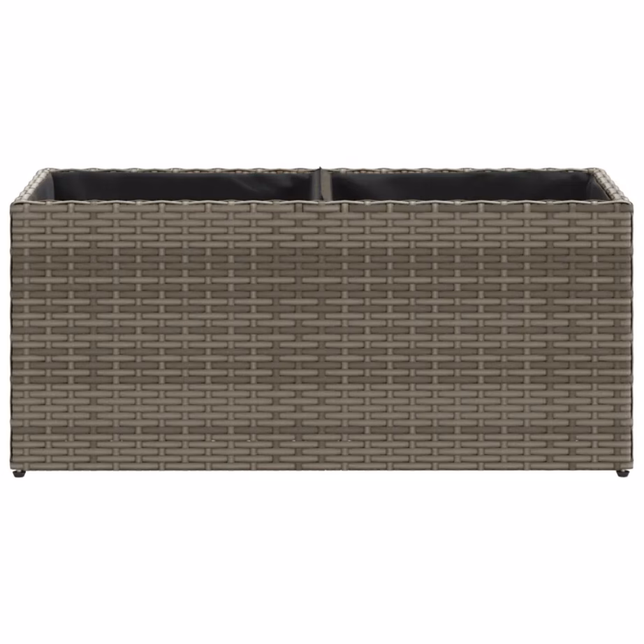 Hall polürotangist taimekast 2 riidest kotiga, 72 x 30 x 32 cm – 5