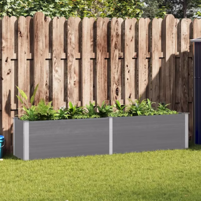 Hall kõrgendatud taimelava aeda, puidu-plasti segu, 250 x 50 x 91 cm