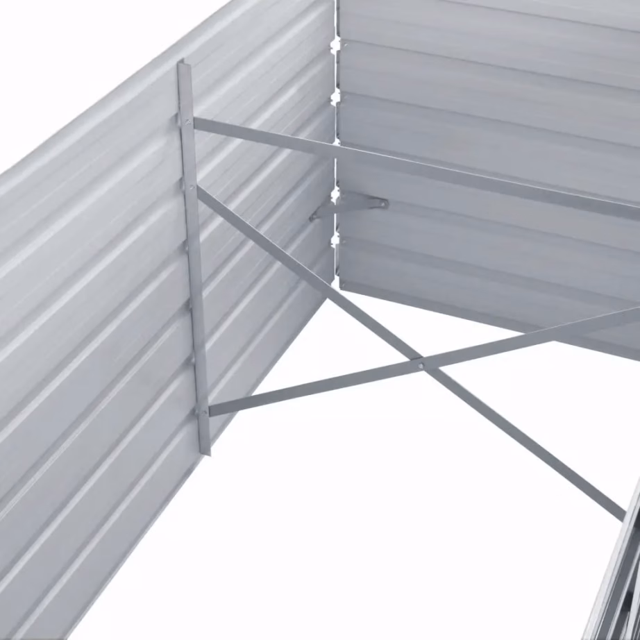 Hall tsingitud terasest taimelava avatud alaosaga, 320 x 80 x 77 cm – 5