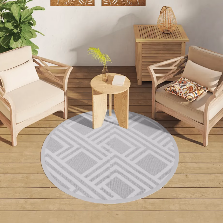 Ümberpööratav hall õuevaip ARAKIL, Ø 120 cm, polüpropüleen – 3