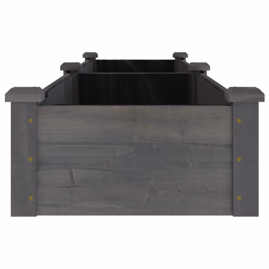 Hall voodriga puidust aia taimelava, nulupuit, 240 x 45 x 25 cm – 5