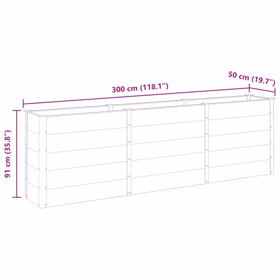 Hall WPC aia peenrakast terasraamiga, 300 x 50 x 91 cm – 7