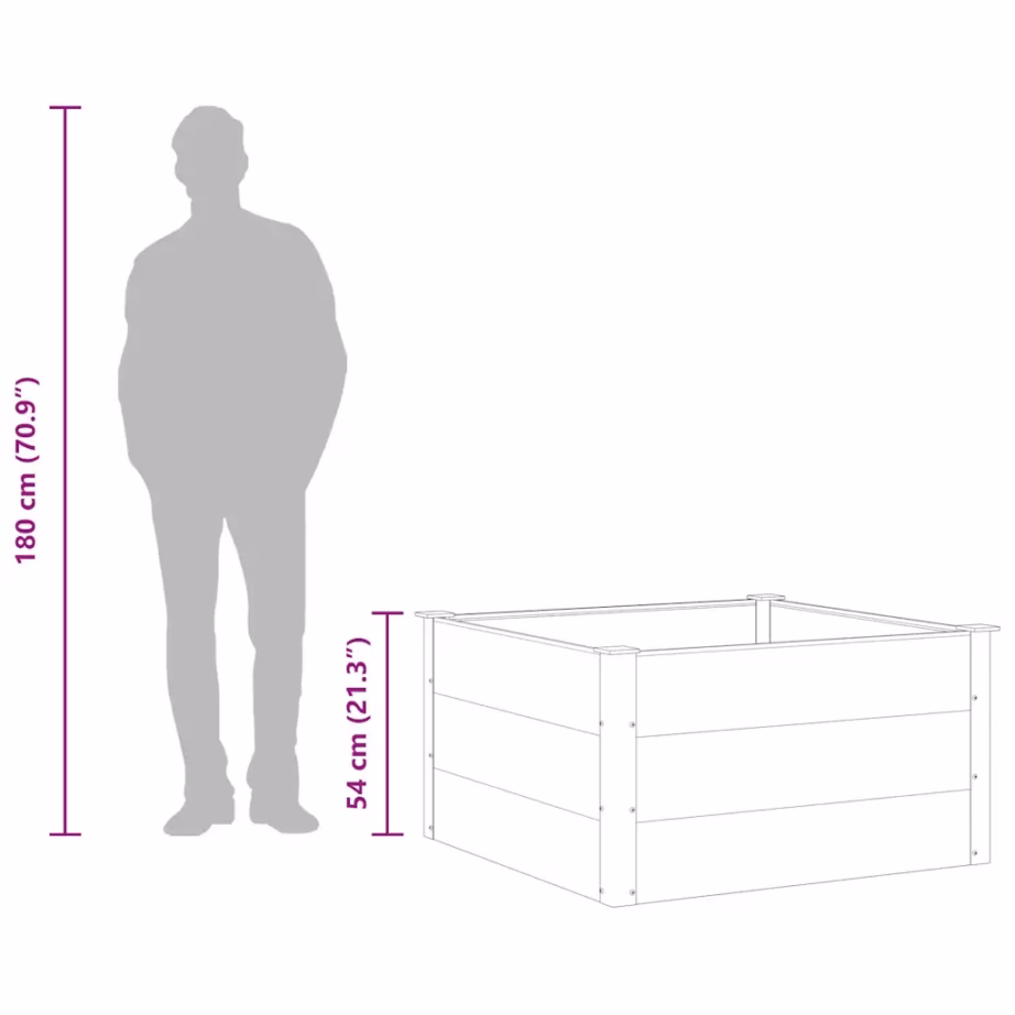 Hall WPC ja alumiiniumist aia taimelava, 100 x 100 x 54 cm – 9