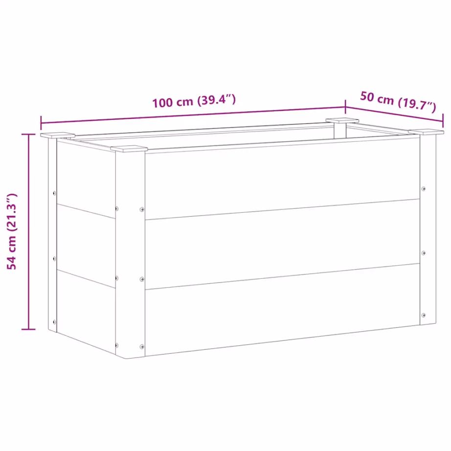 Aia taimelava WPC puidu-plasti segust ja alumiiniumist, hall, 100 x 50 x 54 cm – 8