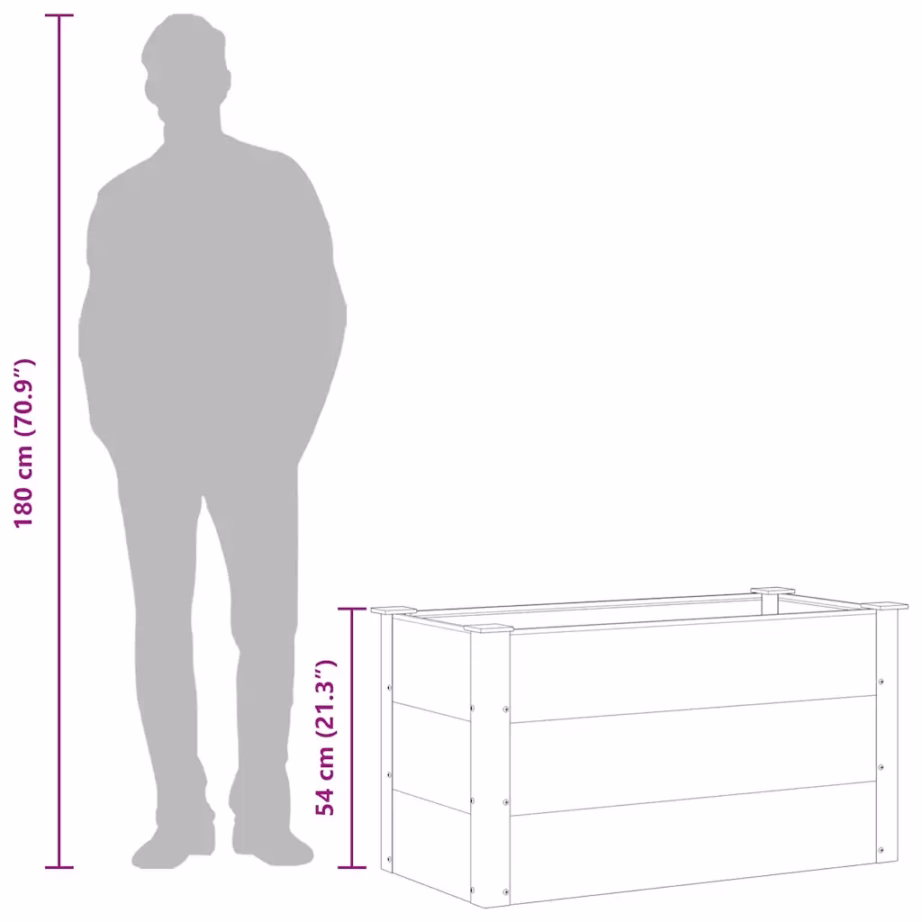 Aia taimelava WPC puidu-plasti segust ja alumiiniumist, hall, 100 x 50 x 54 cm – 9