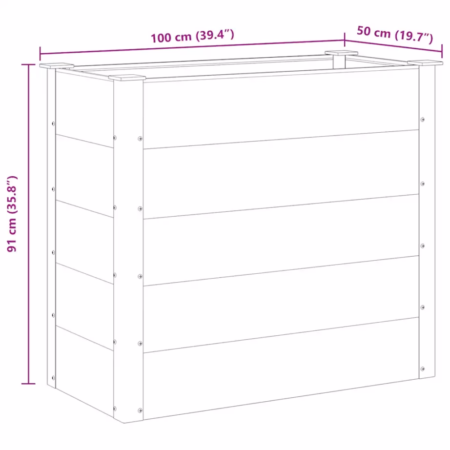 Hall WPC aia taimelava avatud alaosaga, 100 x 50 x 91 cm – 8