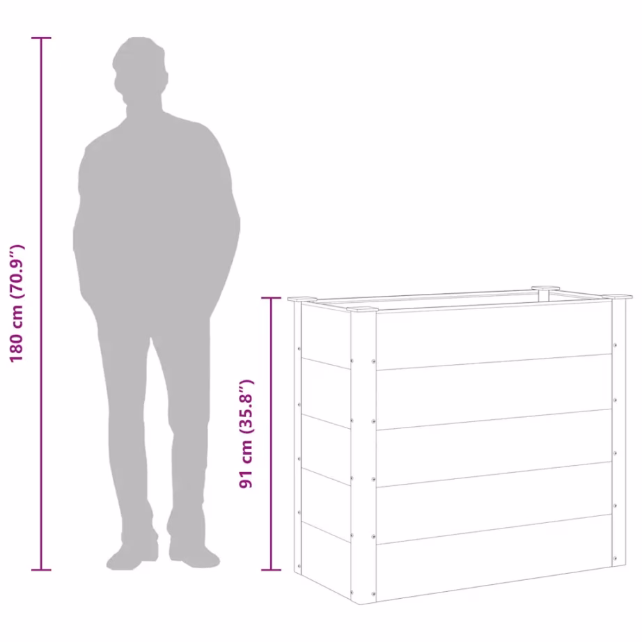 Hall WPC aia taimelava avatud alaosaga, 100 x 50 x 91 cm – 9