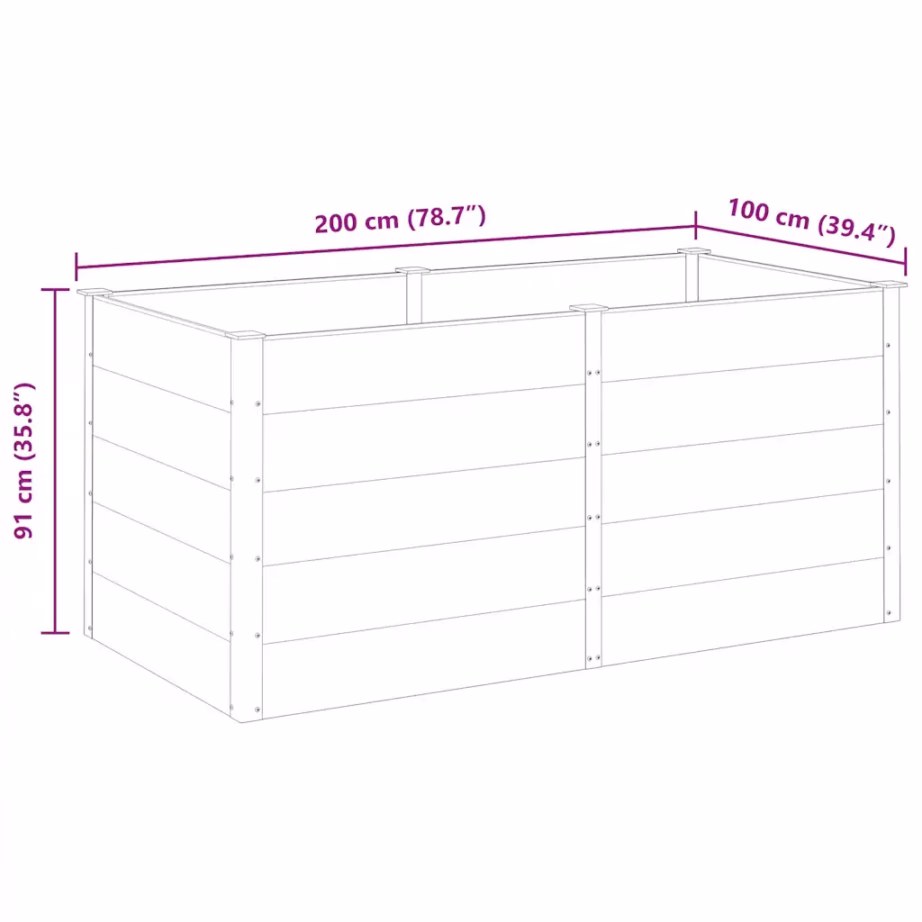 Hall WPC aia taimelava terasraamiga, 200 x 100 x 91 cm – 7