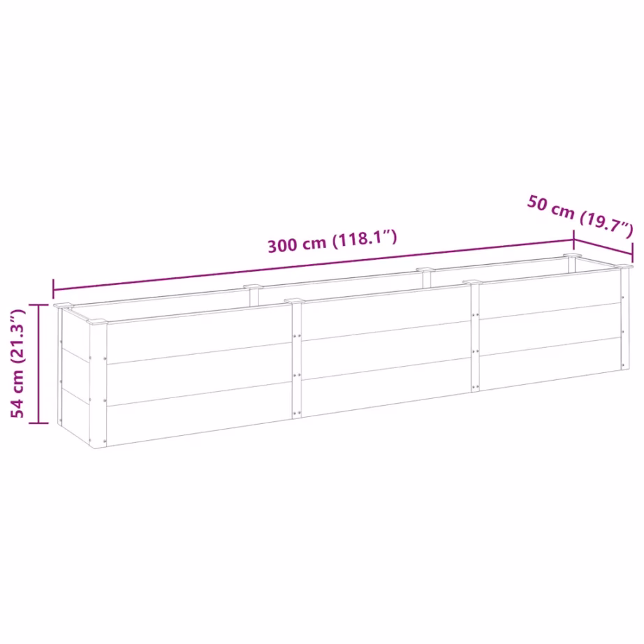 Hall WPC aia taimelava, ilmastikukindel, 300 x 50 x 54 cm – 7
