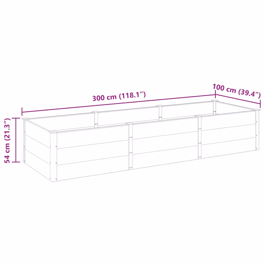 Hall ilmastikukindel WPC peenrakast aeda, 300 x 100 x 54 cm – 7