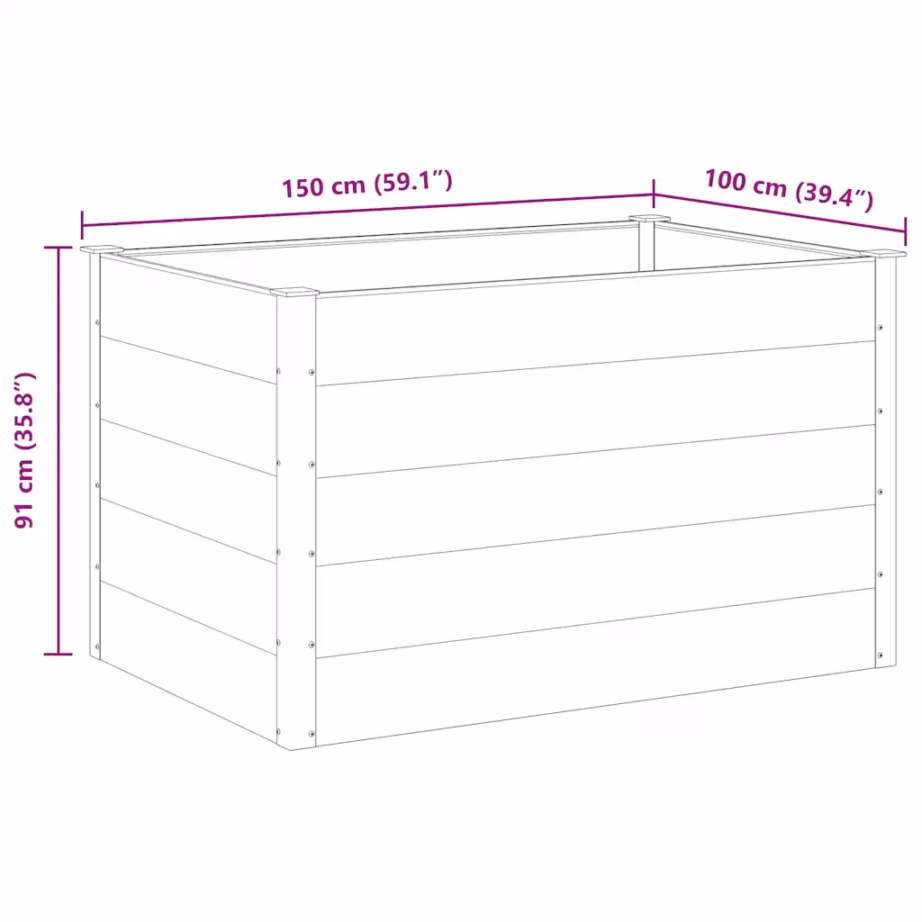 Hall WPC aia taimelava alumiiniumiga, 150 x 100 x 91 cm – 8